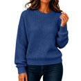 thumbnail image 2 of Harpily Women's Sweaters Solid color Crew Neck Long Sleeve Shirts Basic Style Lightweight Soft Fall Outfits for Women Knit Pullover Tops, 2 of 4