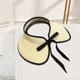 thumbnail image 5 of Sombreros de visera para mujer, sombrero de playa de paja plegable con cola de caballo de verano para mujer, 5 of 5