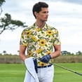 thumbnail image 3 of Goofa Sunflowers And Butterflies Print Mens Polo Shirts Quick Dry Short Sleeve Golf T Shirt Performance Moisture Wicking Casual Workout-X-Large, 3 of 6