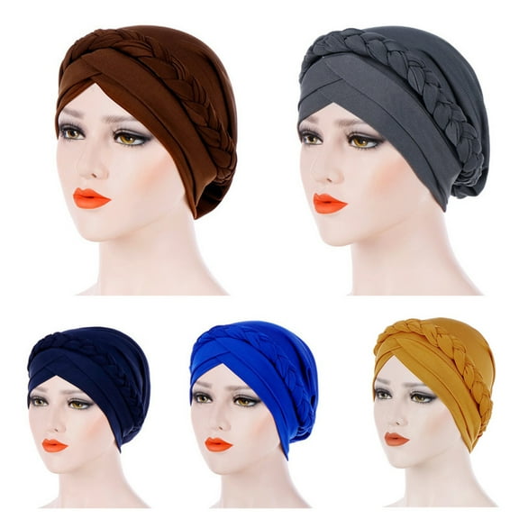 Baberdicy Muslim Solid Turban Cap, Braid Tail Head Cover for Women,Charcoal Fits All – Gift Ready