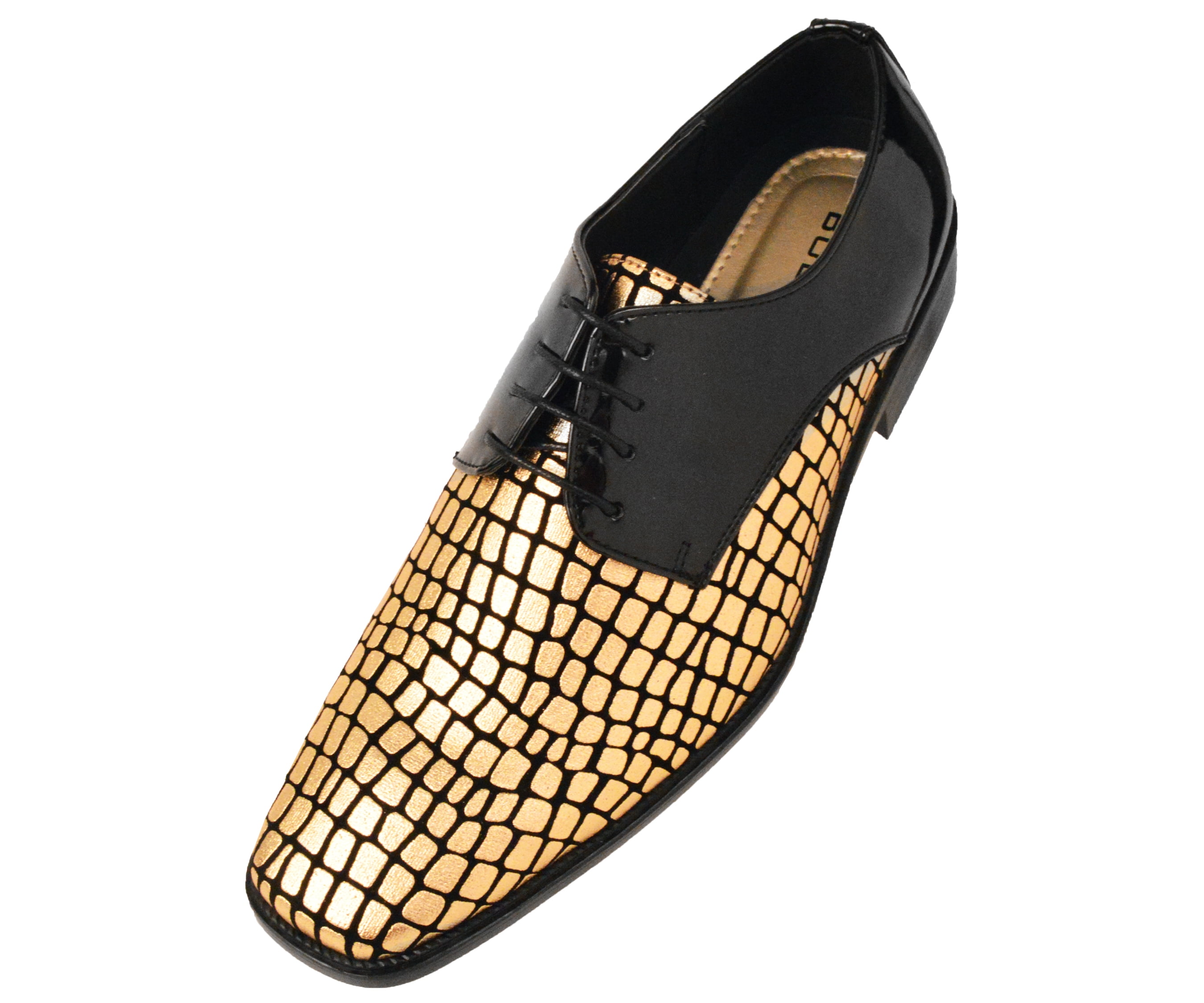 mens black dress shoes with gold accents