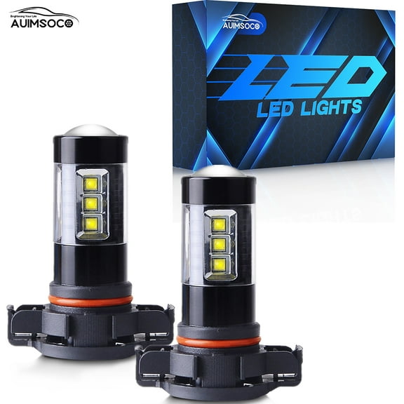 Lighting Super Bright 5202/H16 LED Fog Lights Bulbs 1800 Lumens 12V PG20/3 Wedge Replacement for Cars,Trucks, 6000K Xenon White