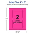 thumbnail image 6 of Avery Printable Rectangle Labels, Neon Magenta, 4" x 5", 80ct, 6 of 11