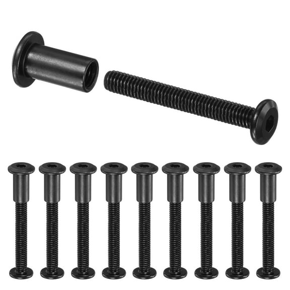 Uxcell 10-Pack Hex Drive Socket Cap Bolt M6 x 45mm Carbon Steel for Furniture