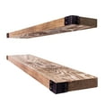 thumbnail image 2 of Open Box Willow & Grace Dennis 24" Floating Wood Wall Mount Shelves, Walnut, 2 of 8