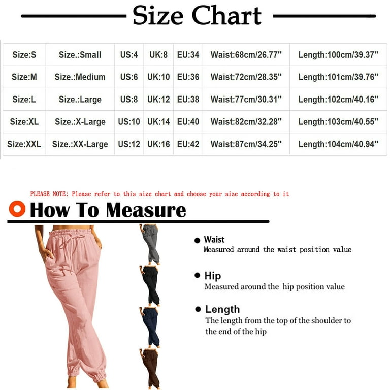 Women Elastic Drawstring Cotton Linen Pant Cinched Bottom Casual Summer  Fall Lightweight Long Pants with Pockets 