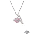 thumbnail image 2 of Delight Jewelry Silvertone Sister Banner on Pink Crystal Heart Silvertone Hope Anchors the Soul Bar Charm Necklace, 23", 2 of 4