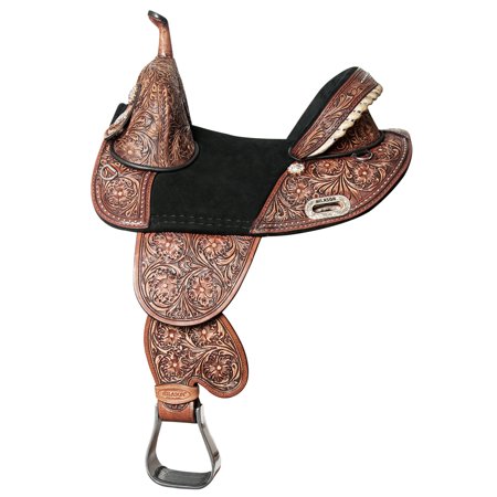 49HS 17 Treeless Western Trail Barrel Racing American Leather Saddle Hilason