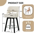 thumbnail image 6 of ClinQ 26" Counter Height Bar Stools Set of 2, Upholstered Fabric Bar Chairs with Backrest, Metal Legs and Silver Footrest Ring, Beige, 6 of 6