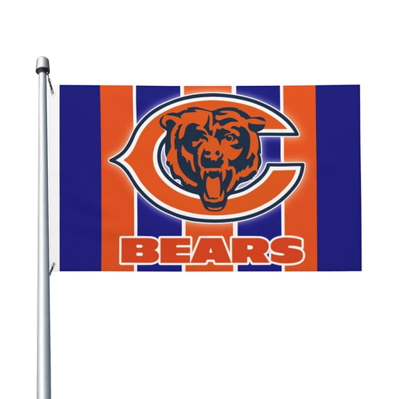Chicago Football Team 3x5 FT Double-Sided Flag (Pole Not Included), Quick-Drying for Lawn, Balcony & Party Decor 35Flag-103