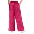 thumbnail image 4 of Girl's Barrel Sweatpant High Waisted Wide Leg Sweat Pant Drawstring Athletic Baggy Pant Y2K Palazzo Patchwork Trousers, 4 of 8