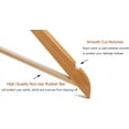thumbnail image 2 of Premium 10-Pack Wood Clothes Hangers - Slim Rotatable Hooks with Shoulder Grooves, Natural Finish, 2 of 7