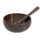 thumbnail image 1 of 2 piezas, cuenco de coco de madera multiusos de gran capacidad, recipiente duro para alimentos de grado alimenticio con cuchara para ensalada de frutas y nueces, 1 of 5