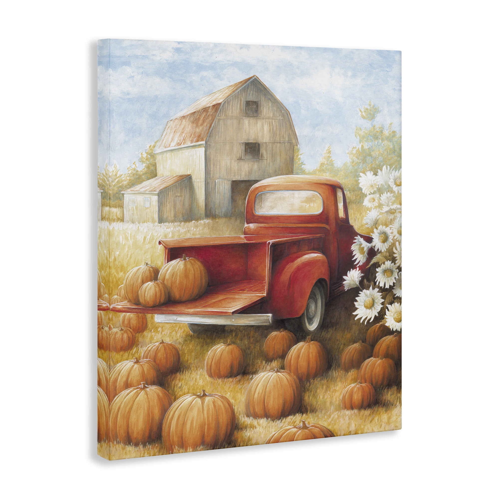 Stupell Industries Pumpkin Harvest Drop Off Landscape Painting Gallery Wrapped Canvas Art Print Wall Art, 36 x 48