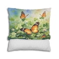 thumbnail image 2 of Happy Monarch Butterfly Welcome St Patrick's Day Lucky Shamrocks Clover Pillowcase Double Sided Wild Butterfly Lover Pillow Case Covers - 22001, 2 of 5