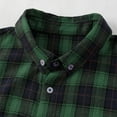 thumbnail image 6 of Men's Button Down Shirt Casual Flannel Plaid Slim Fit Long Sleeve Spread Collar Lightweight Top Green 2X, 6 of 7