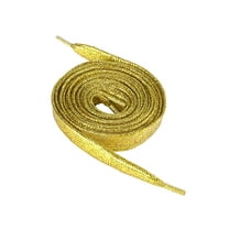 INSPIRE CHIC Glitter Shiny Metallic Flat Replacement Shoelace Shoe Laces Strings for Sneakers 113CM Gold