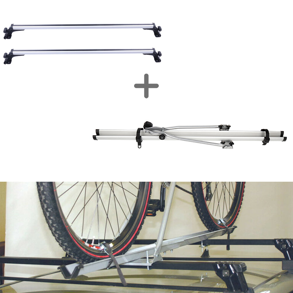 NEW 2x Universal Upright Lockable Roof Mounted Bike Bicycle Rack Bar Carriers 