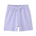 thumbnail image 2 of Gubotare Baby Boby Knit Shorts Toddler Baby Boy Girl Shorts Solid Color Cotton Casual Shorts Elastic Waist Jogger Shorts Pants 6 12 Months (Purple,6-12 Months), 2 of 3