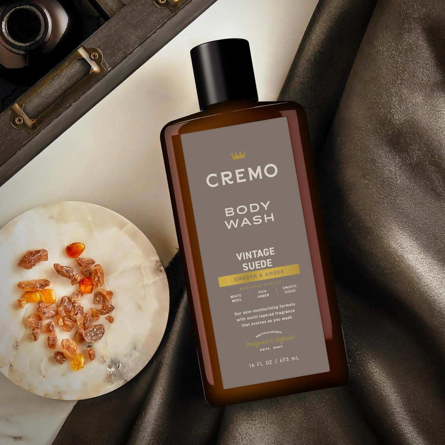 Cremo Vintage Suede Body Wash - 16 oz, 3 Pack