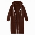 thumbnail image 6 of Towmus Women Full Zip Up Hoodie Oversized Long Tunic Sweatshirts Casual Fleece Hooded Jacket Fashion Winter Coats Outerwear with Pockets, 6 of 8