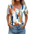 thumbnail image 2 of Chemise à Manches Courtes pour Femmes avec Imprimé à Carreaux T-shirt Décontracté, 2 of 4