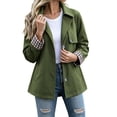 thumbnail image 3 of Tqcoqu Women's Lightweight Windproof Casual Trench Jacket Lapel Button Down Coat with Plaid Lining and Pockets, 3 of 9