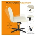 thumbnail image 4 of Criss Cross Chair Legged Office Wide Comfy Desk Seat, No Wheels Armless Computer Task Seating, Swivel Vanity Home Height Adjustable, 4 of 8