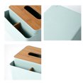 thumbnail image 3 of Caja de pañuelos de mesa, caja de almacenamiento de pañuelos de madera y plástico, cubierta de pañuelos faciales con tapa, 3 of 8