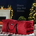 thumbnail image 3 of 600D Oxford Fabric Large Rolling Christmas Tree Storage Bag - Fits 9 Ft Artificial Trees -  Christmas Tree Bag For Storage Box For Xmas, Durable Handles and Wheels - Quilted Red, 3 of 7