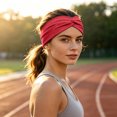 thumbnail image 4 of EANJE Twist Knot Wide Headbands for Women, Soft Stretchy Non Slip Turban Hair Wraps, Solid Color Sweat Hair Bands for Yoga Skincare Workout Daily Wear Wine One Size, 4 of 4