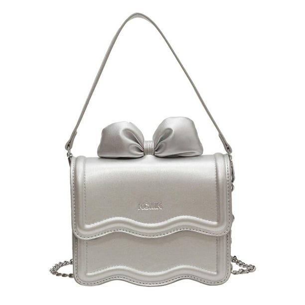 Bolso bandolera para mujer, elegante, informal, con correa desmontable y lazo. Argenta Pequeña