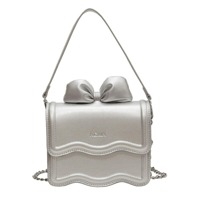 Bolso bandolera para mujer, elegante, informal, con correa desmontable y lazo. Argenta Pequeña