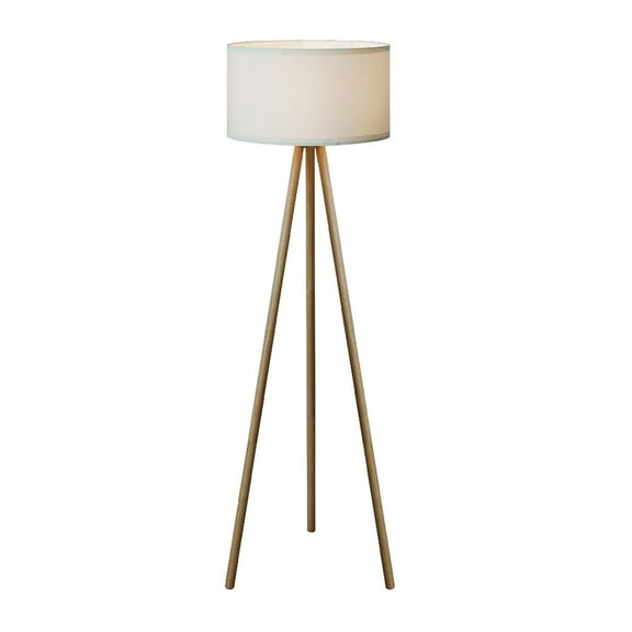 Lámpara Piso Blanco/madera Vintage Minimalista Tecnolite Tecnolite