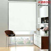 Keego Roller Shades for Home Windows Blinds 100% Blackout Privacy Customizable Color and Size White 20"w x 36"h