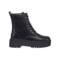 thumbnail image 2 of C & C California Womens Lucie Faux Leather Lug Sole Combat & Lace-up Boots, 2 of 6