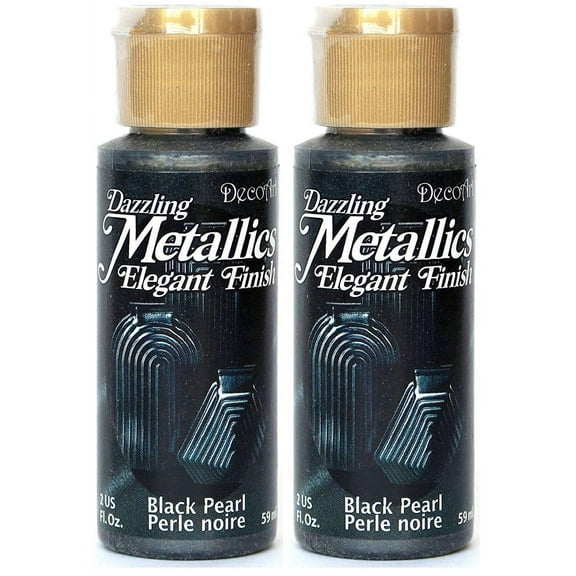 Deco Art 2-Pack Dazzling Metallics 2oz Acrylic Paint, Black Pearl