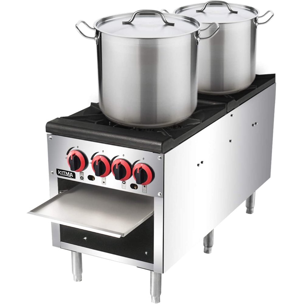 Commercial Countertop Pot Stove KITMA Liquid Propane 2 Stock Pot