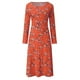 thumbnail image 3 of Gibobby Vestido Causal para Mujer de Verano Mujeres Floral Beach vestido de manga larga Casual Party Vintage Boho vestido(Naranja,CH), 3 of 5