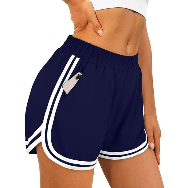 Womens Athletic Shorts with Pockets Workout Running Summer Lounge Dolphin  Shorts 