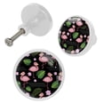 thumbnail image 2 of 4 Pcs Flamingo Knobs for Kitchen Cabinet Cupboard Dresser Bookcase Drawer Pulls Handles Round Home Decor, 2 of 5