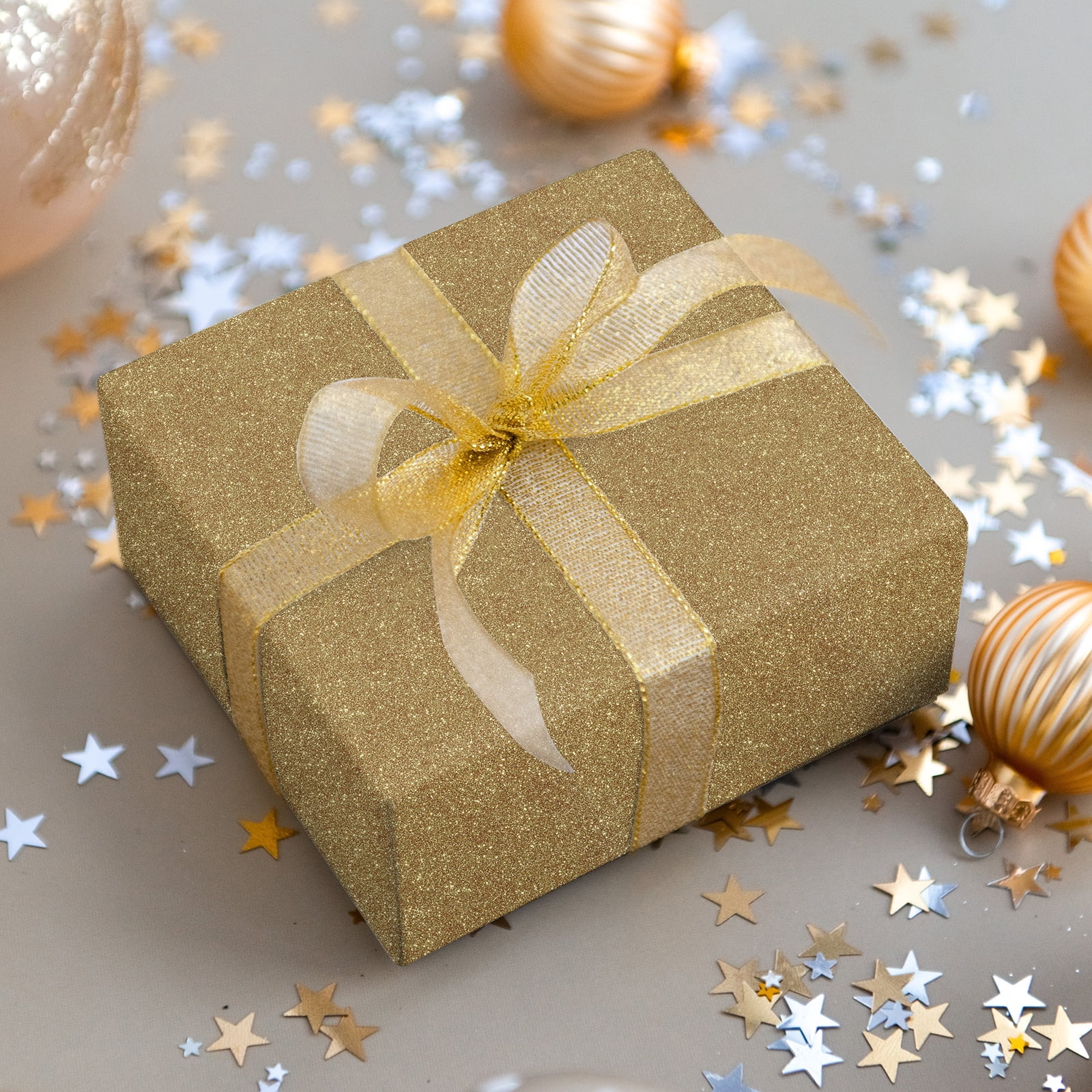 CHIHUT Champagne Gold Glitter Contact Paper for Bedroom Peel and Stick Glitter Wallpaper for Countertops Waterproof Self Adhesive Wall Paper Decorative Vinyl Roll for Kitchen Cabinets 15.7"x236"
