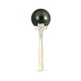 thumbnail image 3 of ANGARA Tahitian Cultured Pearl Ring with Graduated Diamonds in 14K Yellow Gold for Women | June Birthstone, Birthday, Anniversary, Jewelry Gift for Women | Pearl Ring, 3 of 8