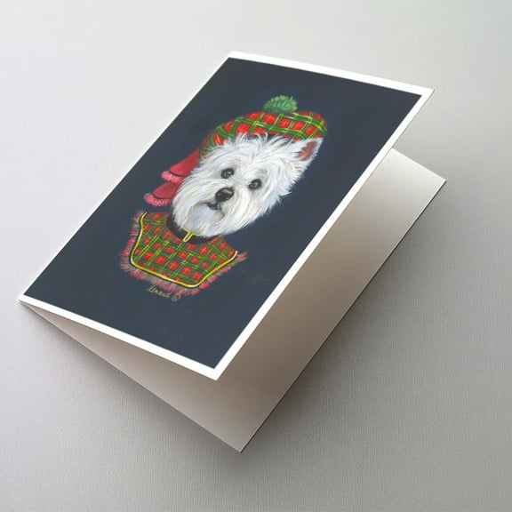 Westie Lad Plaid Greeting Cards and Envelopes Pack of 8