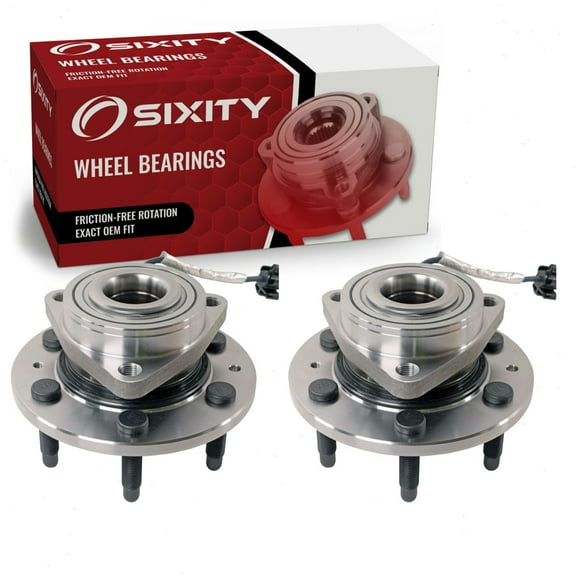 Sixity Auto 2 pc 515096 Front Wheel Bearing Hub Assembly compatible with Chevy Silverado Suburban Tahoe Avalanche, for GMC Sierra 1500 Yukon, for Cadillac Escalade ESV EXT 2007-2014 - 6 Lug w/ ABS