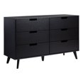 thumbnail image 1 of Walker Edison Commode Simple en Bois à 6 Tiroirs avec Poignées Découpées - Noir, 1 of 16