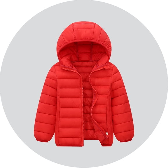 Teen Winter Coat,Little Boys Girls Puffer Coat with Hoods Thicken Windproof Zipper Warm Outwear for Baby Teen Baby Winter Jacket Little Boys Girls Clothes