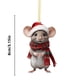 thumbnail image 3 of Seyotauo 2025 2D Flat Acrylic Christmas Mouse Ornament, Mouse with Red Santa Hat Pine Tree Decor, Car Rear View Mirror Accessories, Perfect for Xmas Gift and Festive Gatherings Gift, 3 of 4