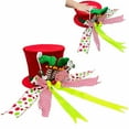 thumbnail image 4 of SIfdSeng Get it Fast Candy Christmas Tree Topper Hat Red Tree Topper Hat with Candy Peppermint Bows Ribbon Ornament Top Hat Christmas Tree Topper for Home Holiday Xmas Tree Decoration, 4 of 4