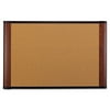 3M Cork Bulletin Board, 72" x 48", Aluminum Frame w/Mahogany Wood-Grained Finish